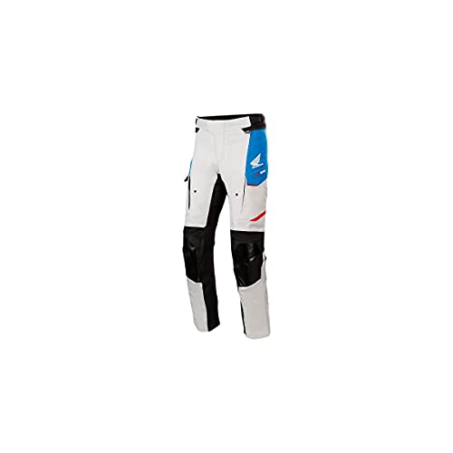 Alpinestars Honda Andes v3 Drystar Pantalones textiles para motocicletas (Gray/Blue,S)