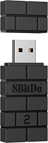 8Bitdo Wireless USB Adaptador 2, Bluetooth Receptor para Xbox Series, Joycons, Switch Pro, PS5, PS4, PS3 en Switch, PC, Android TV Box, Raspberry Pi, Retrofreak (Negro)