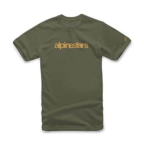 Alpinestars Heritage Logo tee Camiseta, Militar/Gold, XL Hombres
