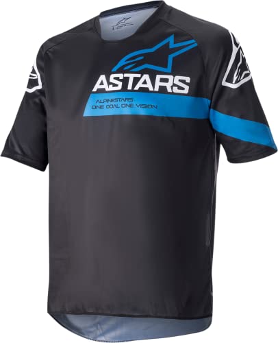 Alpinestars Camiseta Racer Jersey, Negro y Azul, L para Hombre