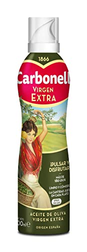 Carbonell - Aceite de Oliva Virgen Extra, Origen España, Potente Sabor, Ideal para Uso en Crudo y aliños - Spray de 200 ml