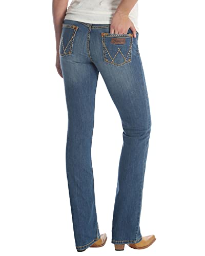 Wrangler Retro Mid Rise Boot Cut Jean Jeans, Lavado Medio, 7W x 36L para Mujer