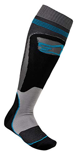 socks MX PLUS-1, ALPINESTARS (black/cyan, size M)