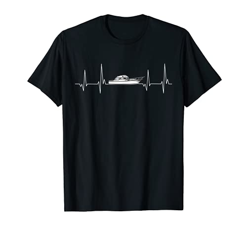 Heartbeat Boat Barco a motor Yate ECG Capitán Accesorios Camiseta