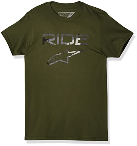 Alpinestars Hombre Ride 2.0 Camo Camiseta, Verde Militar, S