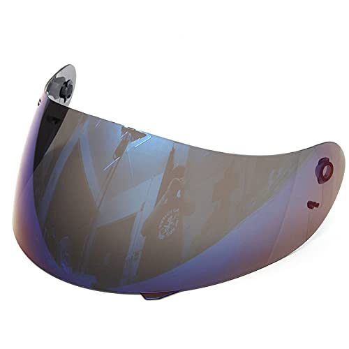 Tokyoo Motocicleta Casco de Cara Completa Visera Motocross Full Face Shield Helmet Lens Gafas para A-G-V K3 / K4 Visores de Motocicleta Escudo (Color : Blue)