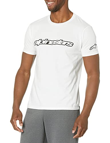 Alpinestars, Wordmark, Camiseta De Manga Corta, Blanco Negro, XL, Hombre