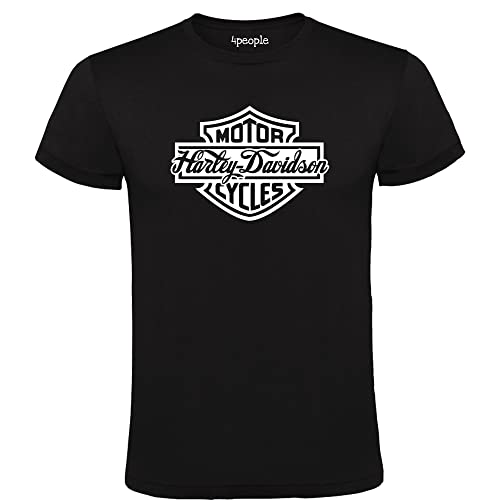 Camiseta Negra con Logotipo Harley Davidson 100% Algodón Hombre Tallas S M L XL XXL (as4, Alpha, m, Regular, Regular, M)
