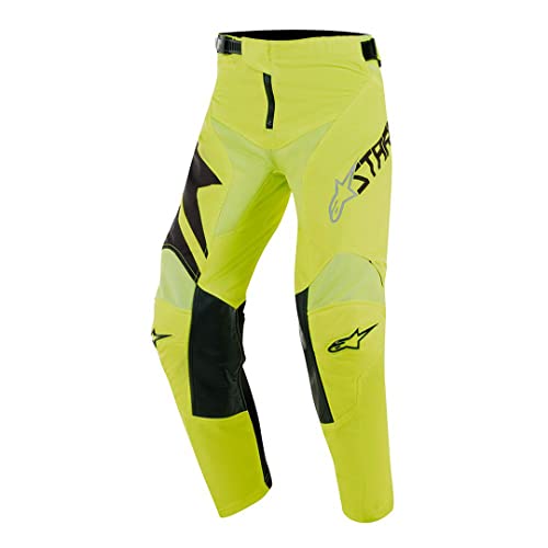 Alpinestars Youth Racer Factory Pantalones de Motocross juvenil (Black/Yellow,22)