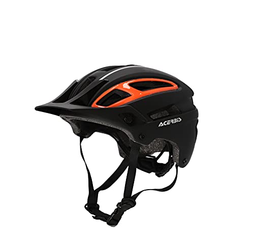 Acerbis DOUBLEP MTB Helmet Casco de Bicicleta de montaña Doble S-M, Unisex, Negro y Naranja, Small/Medium