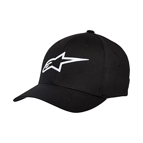 Alpinestar Ageless Curve Hat, Gorra Flexfit Visera Logo Bordado 3d Hombre, Black/white, 54-57