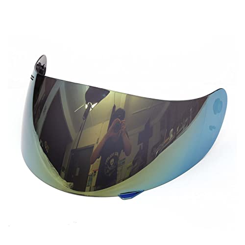 Lente de Casco de Motocicleta, Visor De La Lente del Casco De La Motocicleta Compatible con A-G-V K3 K4 Motocross Casco Lens Visor Shield Casco Visor Gafas (Color : Gold)