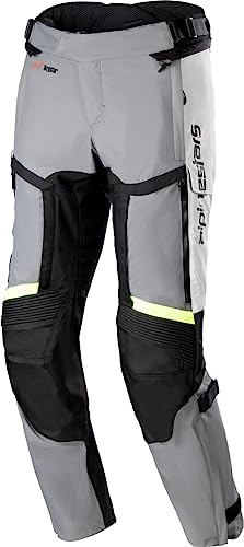 Alpinestars Bogota Pro Drystar 4 Seasons impermeable pantalones textiles de motocicleta (Gray/Yellow,S)