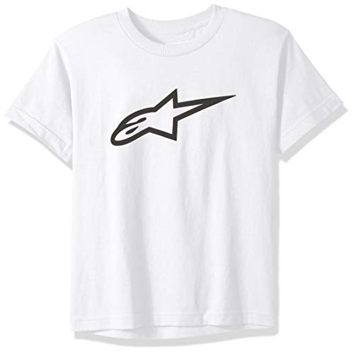 Alpinestar Kid's Ageless tee Camiseta de Manga Corta con Logo de Corte Moderno., Niños, White/Black, M