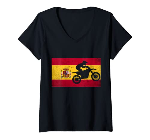 Mujer Motocross Hombre Moto Cross Accesorios Motociclista Camiseta Cuello V