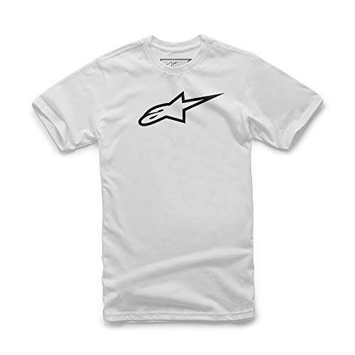 Alpinestars - Camiseta con Cuello Redondo de Manga Corta para Hombre, Color Blanco (White/Black), Talla Mediumt, Ageless Camiseta Clásica