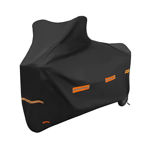 Funda para Moto 2XL, Cubierta de Motocicleta Protector UV para Exteriores 245×105×125 cm, Cubierta para Scooter de Motor a Prueba de Lluvia a Prueba de Agua para Todas Las Estaciones (Naranja)