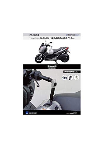 Artago 1650STY Candado Antirrobo Manillar Moto Practic Style + Soporte para Yamaha Xmax 125/300/400 2018 en adelante y Tricity 300 2020 en adelante