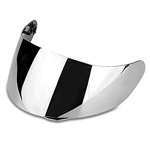 Gorgeri Motorcycle Wind Shield Casco Lente Visor Shield Full Face Fit para AGV K1 K3SV K5(Plateado)