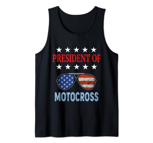 Divertidos accesorios de motocross - bandera de Estados Unidos Motocross diciendo Camiseta sin Mangas