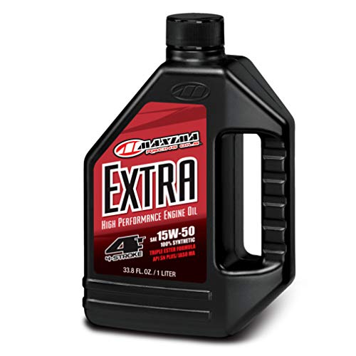 Maxima (32901 Extra4 15W-50 Aceite sintético 4T para Motor de Motocicleta, Botella de 1 litro