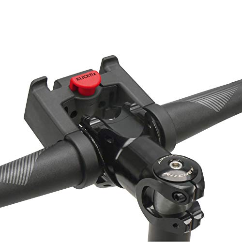 KLICKfix Adaptador de manillar, universal - Apto para manillares de 22-26 mm y manillares de gran tamaño de 31,8 mm de diámetro. No se adecua para las bicicletas con pantalla central en el manillar.