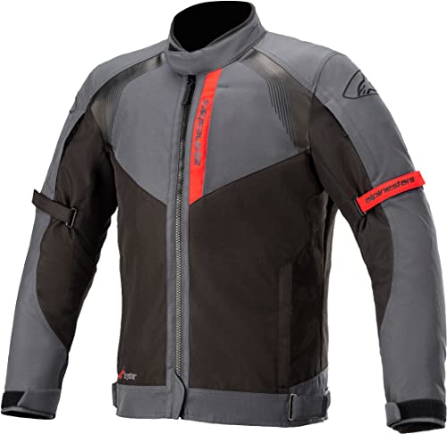 Alpinestars Headlands Drystar - Chaqueta textil para moto, color negro, gris y rojo, talla S