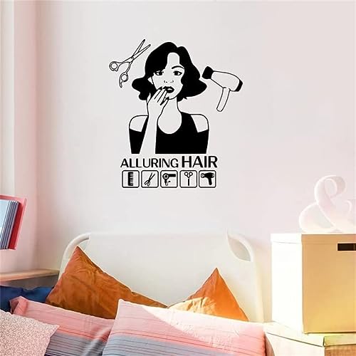 Cartoon Alluring Hair Home Decorations Decal Decor Living Room Bedroom Removable Sticker Mural Naklejki Gray 43x48cm