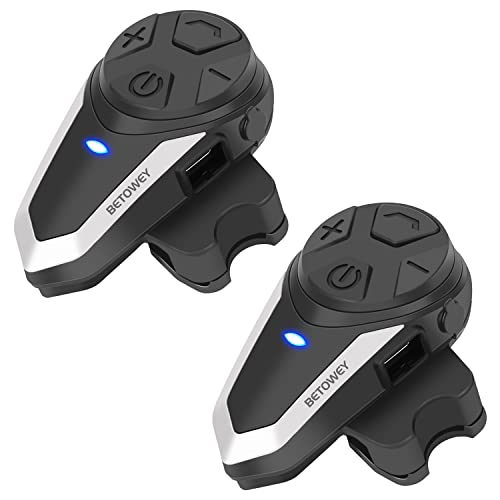 Intercomunicador Casco Moto, BETOWEY BT-S3 Bluetooth Auriculares Manos Libres para Casco Moto (2*BT-S3)