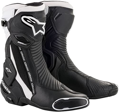 Alpinestars Botas de moto Smx Plus V2 Boots Black White, Negro y Blanco, 46