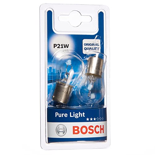 Bosch P21W Pure Light Lámparas para vehículos, 12 V 21 W BA15s, Lámparas x2
