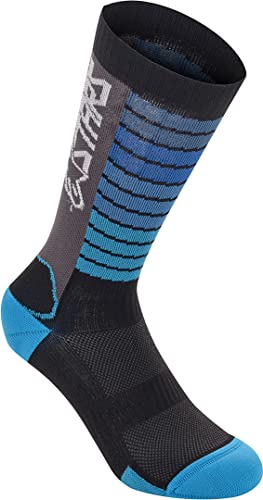 Alpinestar s Drop Socks 22 Ropa, Negro/Aqua, M Unisex Adulto