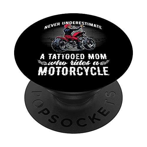 Ir En Moto Día De la Madre Motera Tatuada Motocicleta PopSockets PopGrip Intercambiable