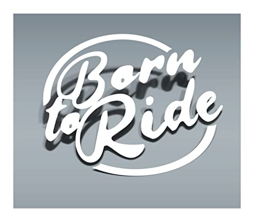 Pegatina de Vinilo para Casco Moto Born to Ride (Blanco)