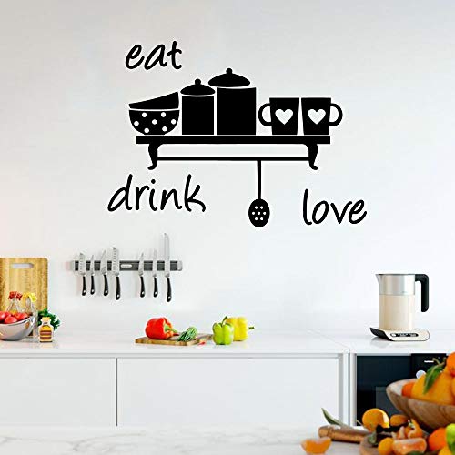 Creativo comer beber amor etiqueta de la pared impermeable autoadhesivo etiqueta de la pared decoración de la habitación de los niños arte Mural adhesivo A9 43x59cm