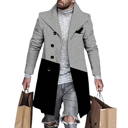 ALAIYO Men Coat Medium Length Fashion Men Coat Spring And Fall Men'S Boutique Men Casual Coat Trendy Men'S Jacket B-02 M