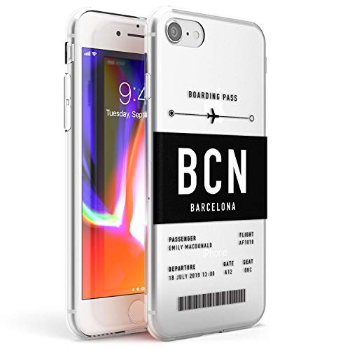 Case Warehouse Personalizado Plano de entradas: Barcelona Slim Funda para iPhone 7 Plus TPU Protector Ligero Phone Protectora con Personalizado Viajero Pasión De