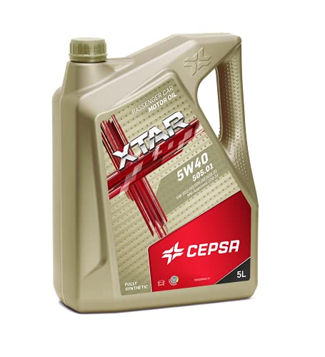 CEPSA 513923077 XTAR 5W40 505.01 Lubricante Sintético para Vehículos Gasolina y Diésel, 5 L