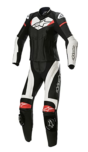 Alpinestars Stella GP Plus - Combinación de piel para moto (2 piezas), color negro, blanco y rojo