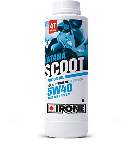 IPONE - Aceite Motor Scooter 4 Tiempos 5W40 Katana Scoot - Bidón 2 Litros - 100% Sintético - Lubricante Alto Rendimiento - Ahorro de Combustible