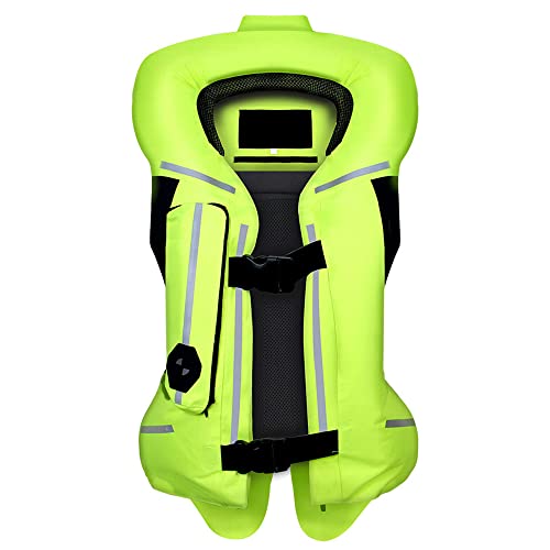 Chaleco Airbag Moto Para Mujer Y Hombre, Chaleco Airbag Profesional Para Motocicleta, Con Equipo De Protección Engrosado Y Tiras Reflectantes, La Bolsa De Aire Se Activa Rápid(Size:XXL,Color:amarillo)