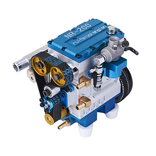 ERTY RUIFEIYA NR-200 501535TJF9U - Motor de gasolina eléctrico de 4 tiempos, kit de montaje para coche RC, niños y adultos, azul cielo, 10,5 x 10 x 9,5 cm, 501535TJF9U