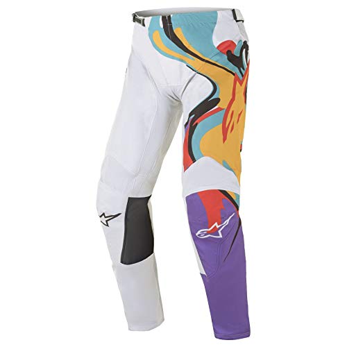 Alpinestars Racer Flagship Pantalones de Motocross (White/Purple,36)