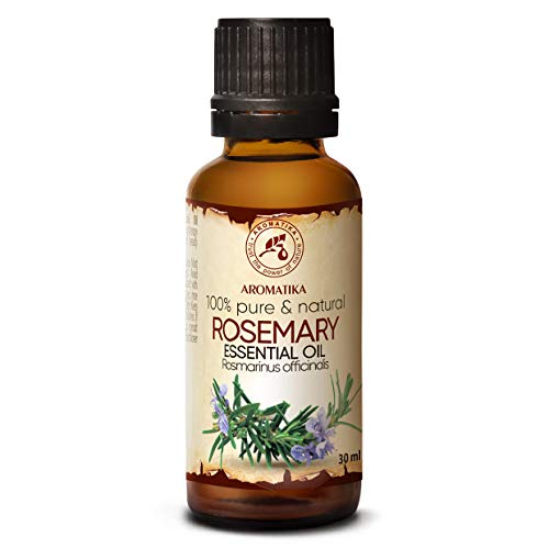 Aceite Esencial Romero 30ml - Rosmarinus Officinalis - España - 100% Puro y Natural - Rosemary Essential Oil - Buen Humor - Relájese - Mejor para Aromaterapia - SPA - Cuidado Personal - Difusor