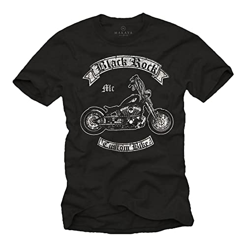 Camisetas de Motos para Hombre - Black Rock - Negro XL