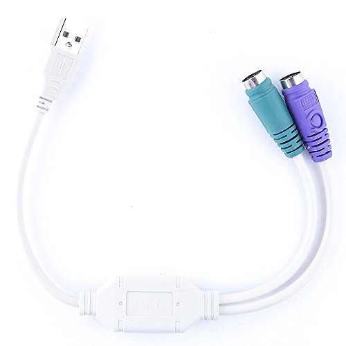 REY Cable Adaptador USB 2.0 A Doble PS/2 para Teclado y ratón