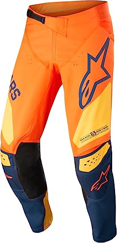 Alpinestar s Techstar Factory - Pantalones de Deporte, Color Naranja, Azul Oscuro, Amarillo cálido