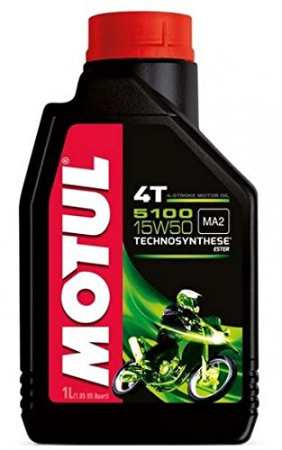 Motul40 – Bote de 1 litro de aceite Motul 5100 4T 15W50 Technosynthese 100% sintético para motores 4T