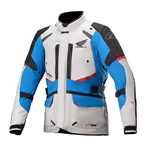 Alpinestars Honda Andes V3 Mens Drystar Motorcycle Jacket Gray/Blue MD