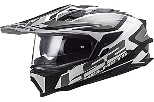 LS2, casco cross moto Explorer Alter mat black white, XXXL